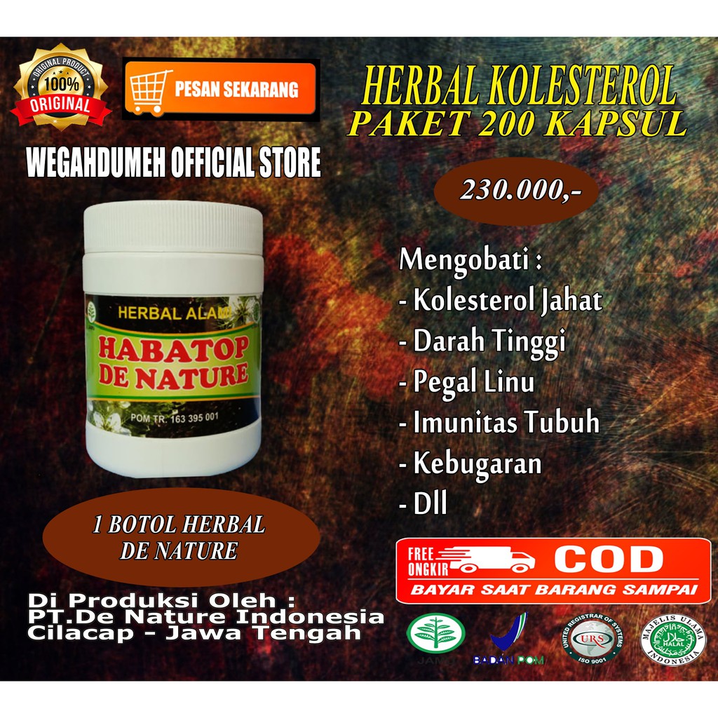 Habatop De Nature Obat Kolesterol/Asam Urat/Jantung/Stamina Tubuh/Diabetes/Epilepsi Herbal Ampuh