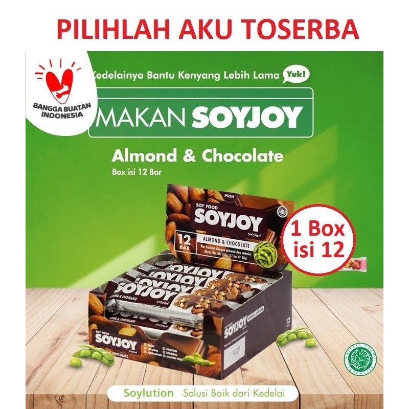 SOYJOY ALMOND &amp; CHOCOLATE 30 gr - (HARGA 1 KARTON ISI 4 BOX / 48 pcs)