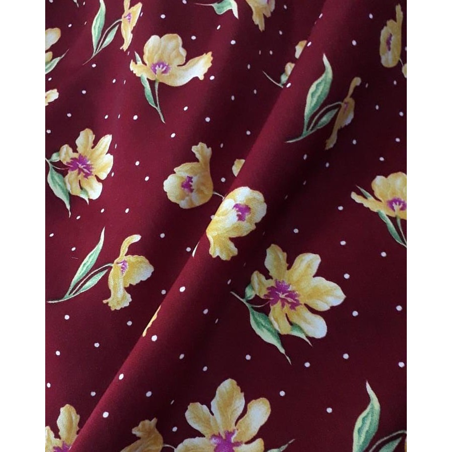 Bahan Baju Gamis Wolfis Merah Maroon