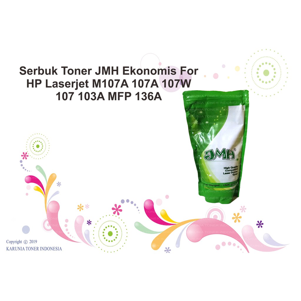 Serbuk Toner JMH Ekonomis For Printer HP Laserjet M107A 107A 107W 107 103A MFP 136A Kemasan 1 KG