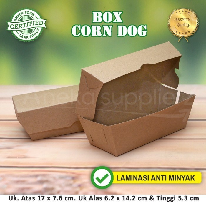 

Kotak Dus Box Corn Dog Corndog | KRAFT COKLAT (50 pcs)
