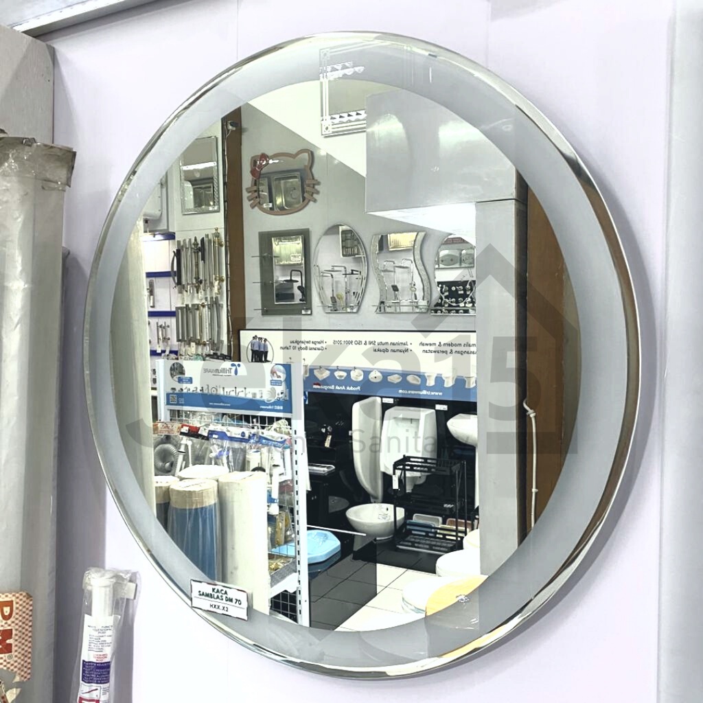 KACA CERMIN KAMAR MANDI BULAT ASAHI 5mm