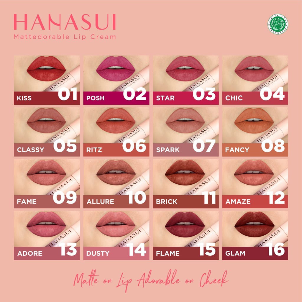Kualitas Terbaik Lipstik Hanasui Lipcream Original 100% Bpom / Ringan Tidak Membuat Bibir Kering War