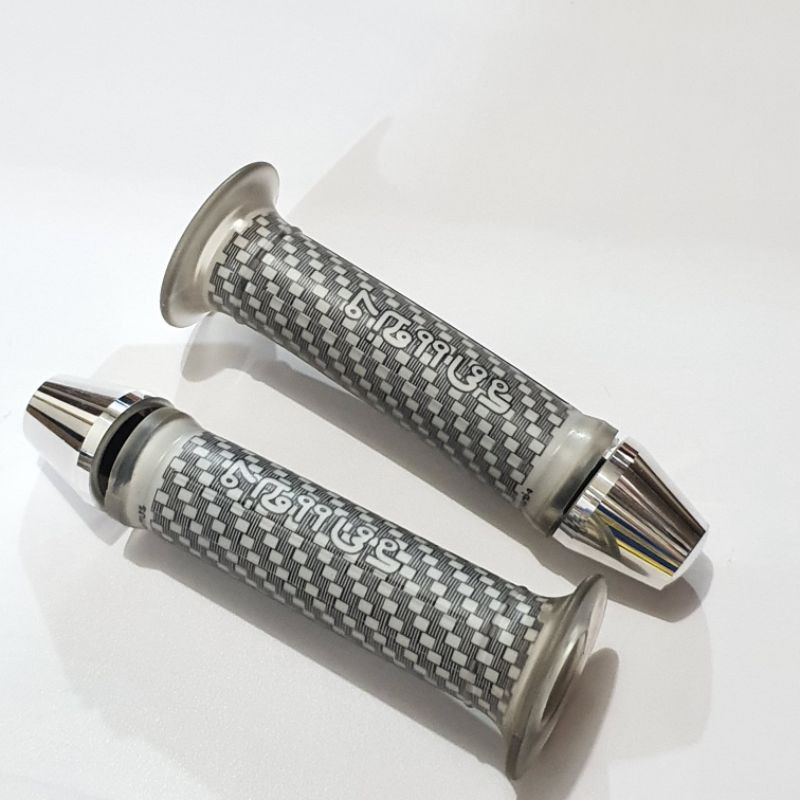 HANDGRIP HANDFAT GRIP CARBON + JALU STANG CROME BISA UNTUK SEMUA MOTOR