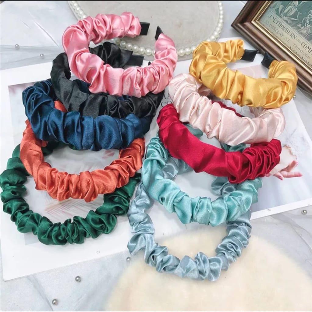 ✿ELYSABETHME✿ Bandana SCRUNCHIE new kekinian silk bahan import berkualitas tidak bikin pusing