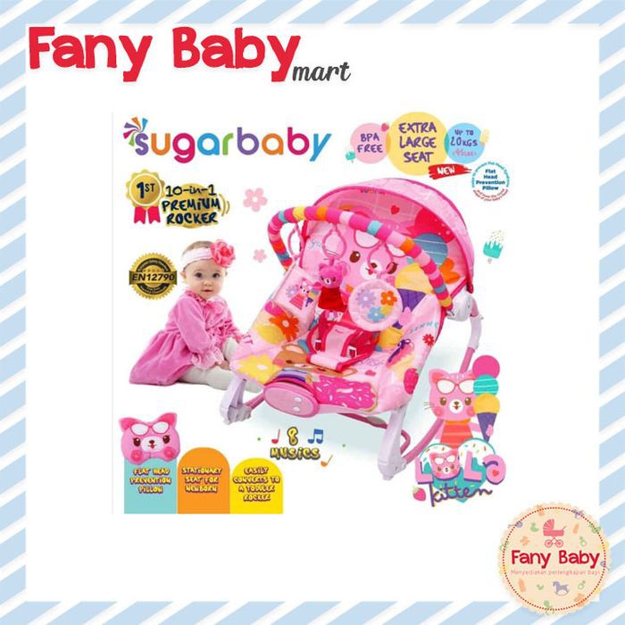 SUGAR BABY BOUNCER 10 IN 1 PREMIUM ROCKER-LOLA KITTEN