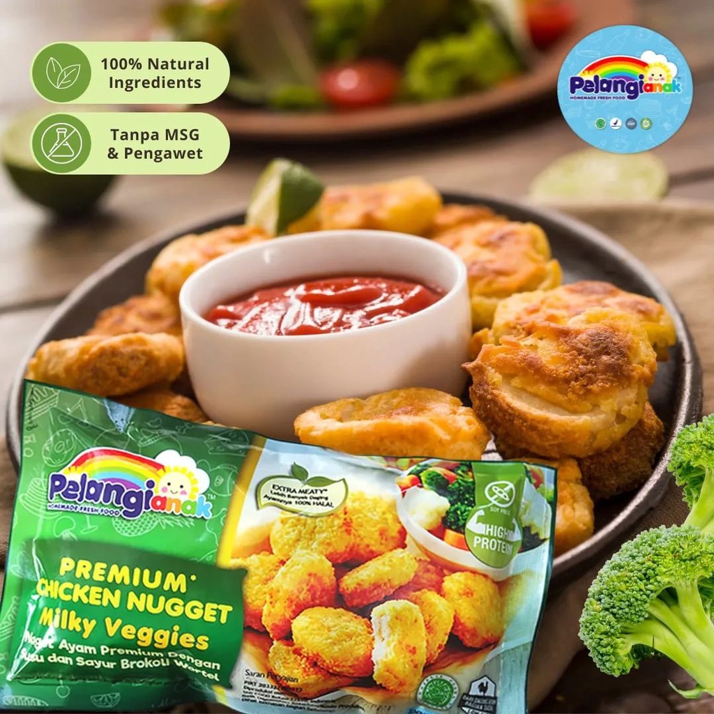 Nugget Ayam Sehat Non MSG &amp; Pengawet - Pelangi Frozenfood Chicken Nugget Halal Alami Premium Original All Variant