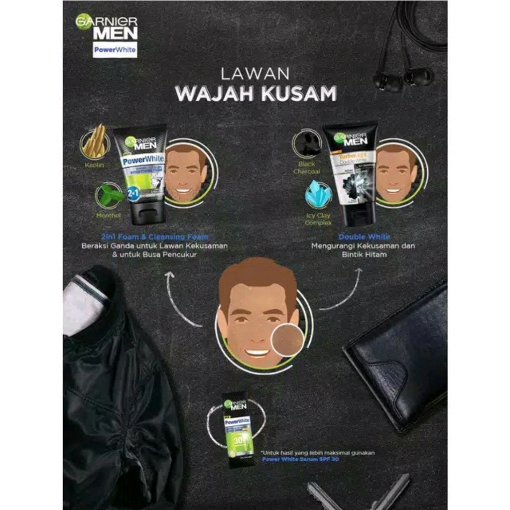 GARNIER MEN FACIAL FOAM ALL VARIANT 100ML / 50ml // SABUN CUCI MUKA GARNIER