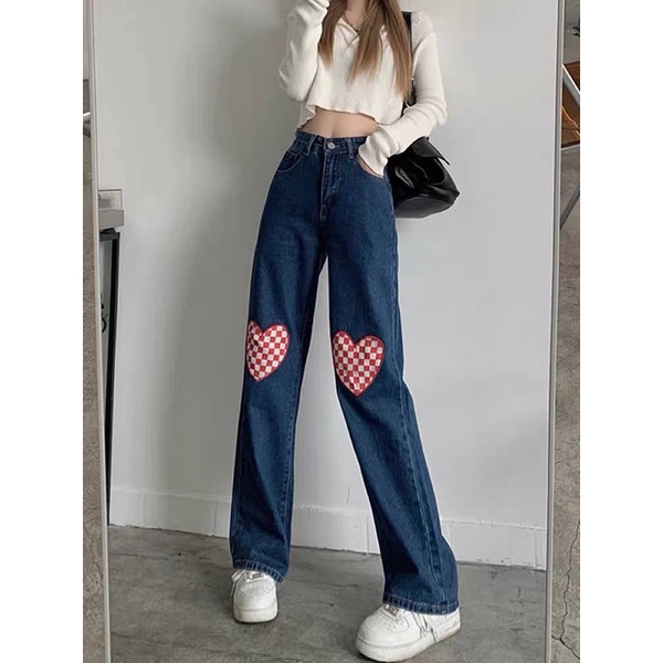 JEANS IMPORT CULLOTE WANITA KULOT DENIM LOVE HIGHWAIST CHECKER HW CELANA MX883