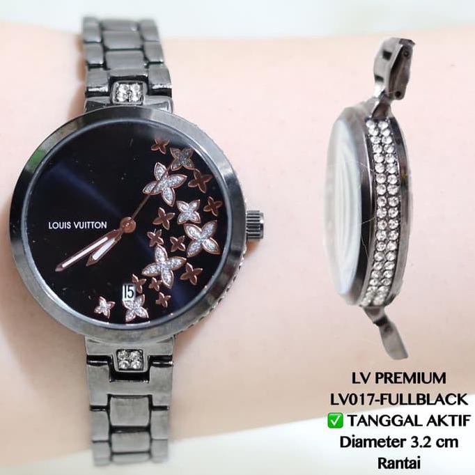 JAM TANGAN WANITA LOUIS VUITTON LV RANTAI STAINLESS DIAMOND GOLD