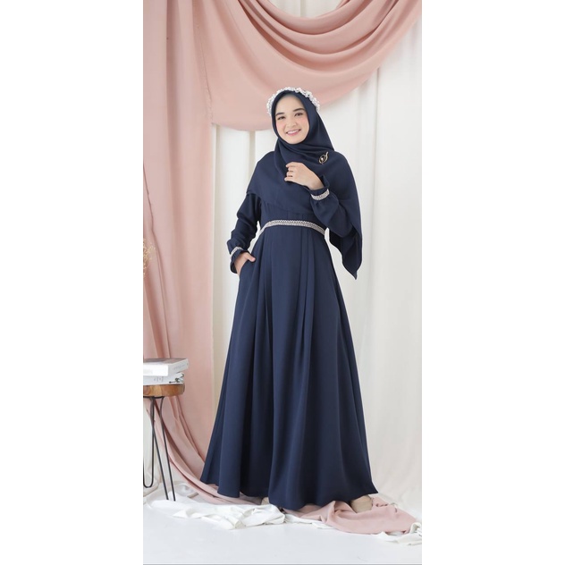 Baju Gamis Baju Gamis Syari Modis Terbaru Gamis Yasmin Royal Navy