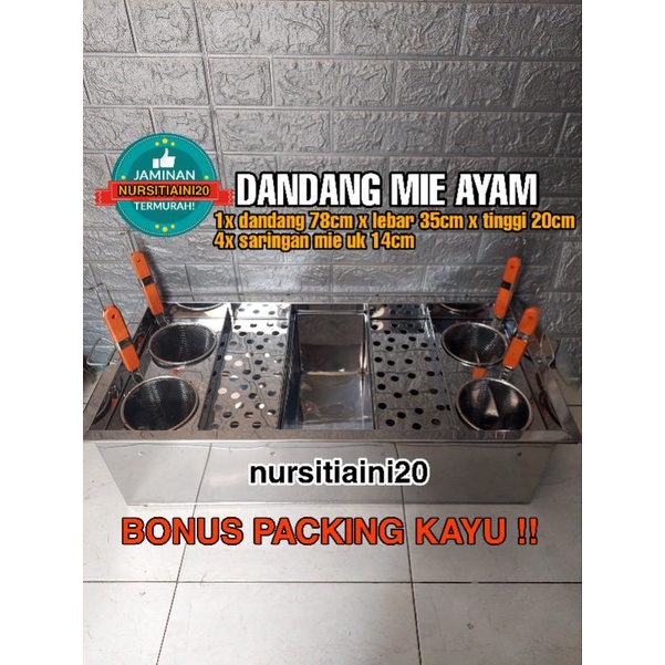Dandang mie ayam kotak lengkap saringan mie / Dandang mie ayam / Panci mie ayam