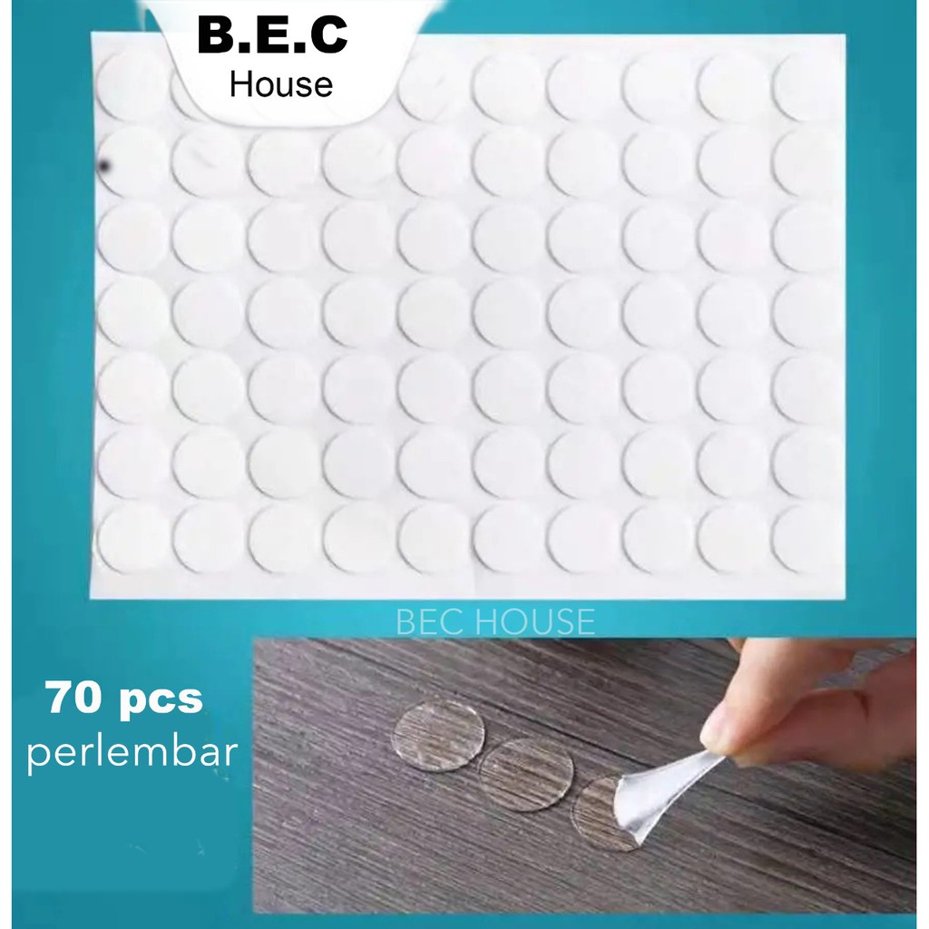

[70pcs] Double Tape Bulat Tranpasarant Lem Titik Dua Sisi Dekorasi Rumah Isolasi Balon Glue Tape