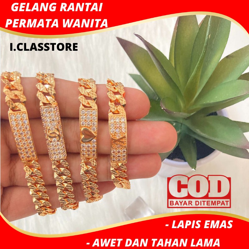 Gelang Emas Permata Aksesoris perhiasan Imitasi Wanita Xuping Lapis Emas
