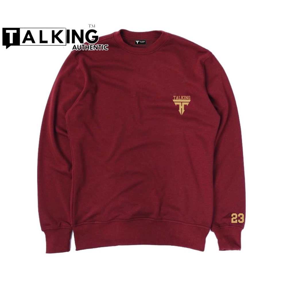 TALKING Crewneck Pria Original Distro Maroon  / Crewneck Pria Marun/ Crewneck Logo TALKING / Crewneck Pria Wanita / Crewneck Kasual Kekinian 2021