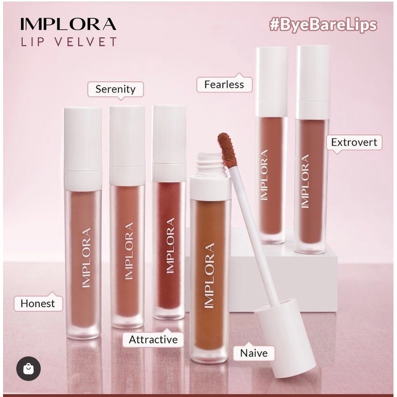 [Original] IMPLORA Lip Velvet New Arrival Honest Naive Serenity Attractive Extrovert Fearless