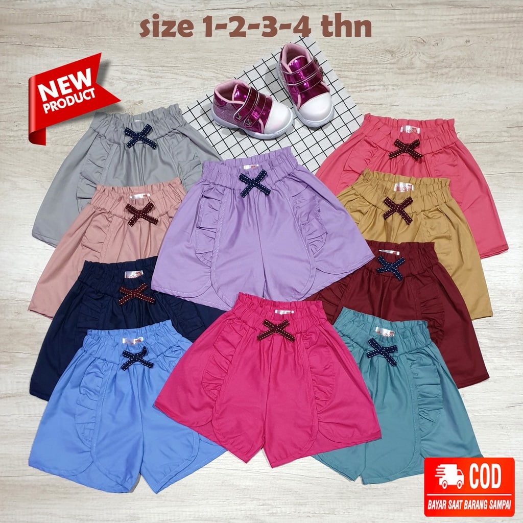 TY 04- Celana anak pendek cewek Katun adem / celana balita batita 1-4 tahun / long pant girl