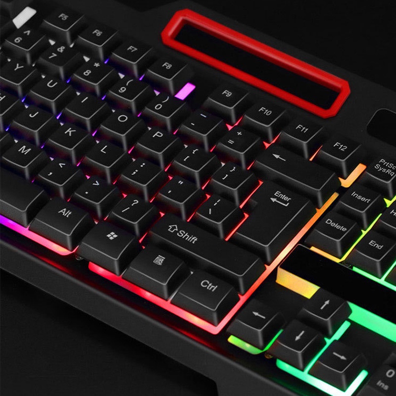 Gaming Keyboard and Mouse Set Colorful LED USB Wired Mechanical RGB Mouse Dan Keyboard CMK198