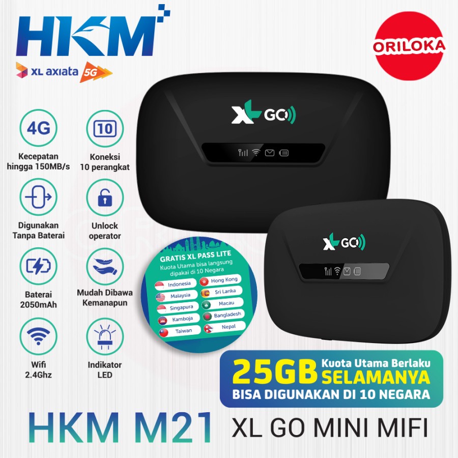 Modem Mifi HKM M21 N1 ORBIT TSEL 4G LTE - Garansi Resmi