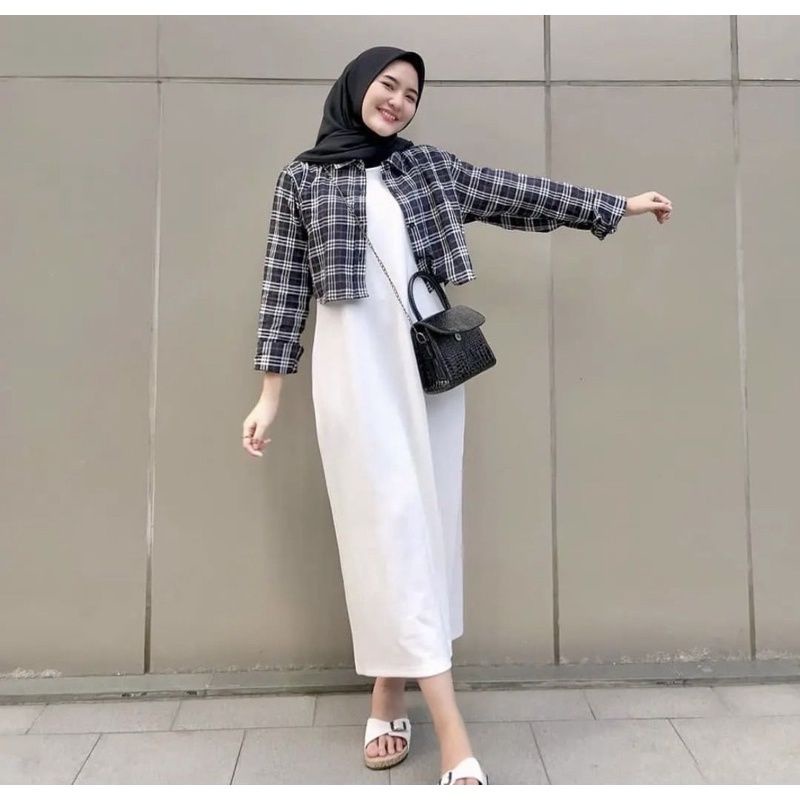 INNER SPAN DRESS TANPA LENGAN | INNER SPAN | INNER DRESS SPAN