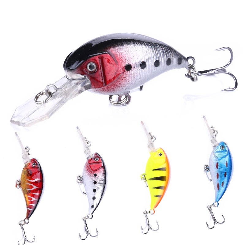 HENGJIA 4pcs 5.5cm/4.6g Umpan Crankbait Minnow Pancing Lifelike Ikan Fishing Lure Topwater Bass Bait