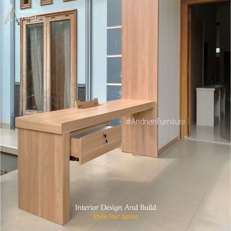 CUSTOM | Meja Kerja / Kantor Minimalis HPL Woodgrain - Office Desk
