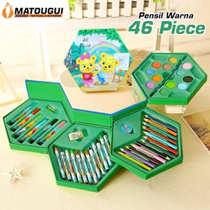 

Crayon Set Susun 4 Pensil Warna isi 46 pcs Cat Air Lukis Alat