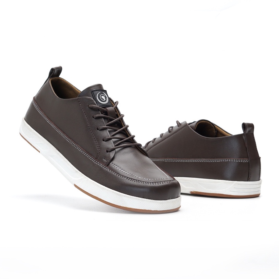 JERRICK BROWN (KULIT ASLI) |MNM x Greata| Sepatu Sneakers Pria Casual Derby Shoes PREMIUM ORIGINAL