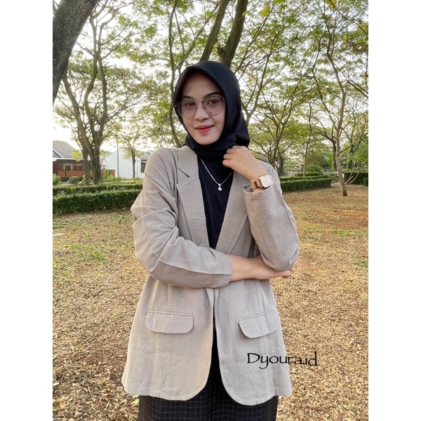 BLAZER LINEN OUTER LINEN ATASAN LINEN MODEL KOREA DENGAN BAHAN HALUS TIDAK NERAWANG / blazer wanita / blazer / blezer wanita / jaket gucci wanita / blazer premium / blazer murah