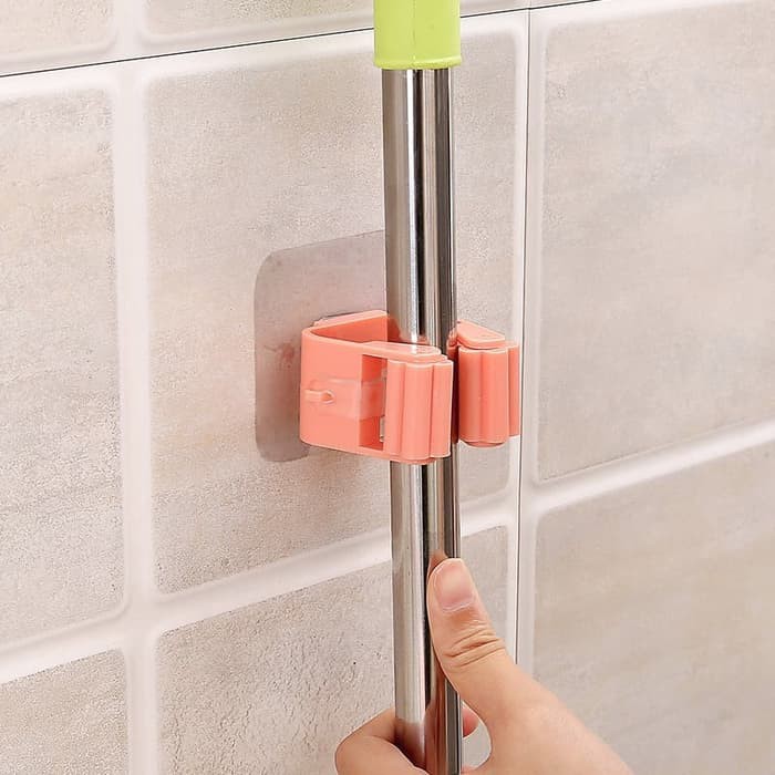 TERLARIS!!! Penjepit Gantungan Sapu Pel Di Dinding Mop Holder Pengait Gagang Sapu