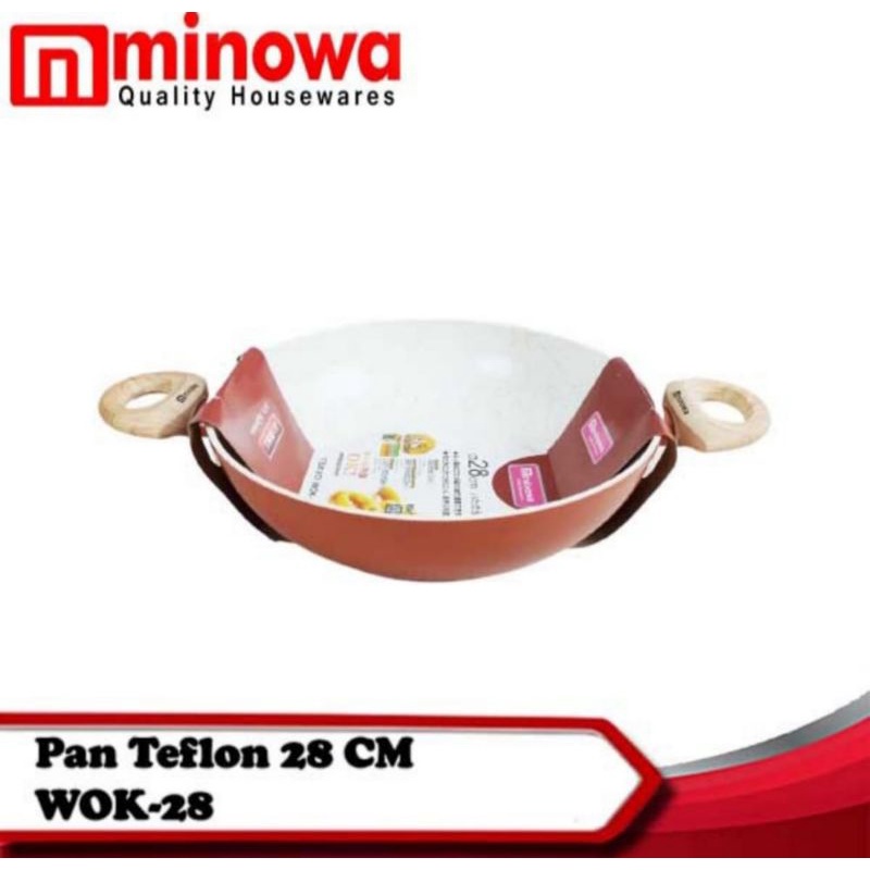 Wajan Wok Pan Minowa Granit Anti Lengket 28 & 30