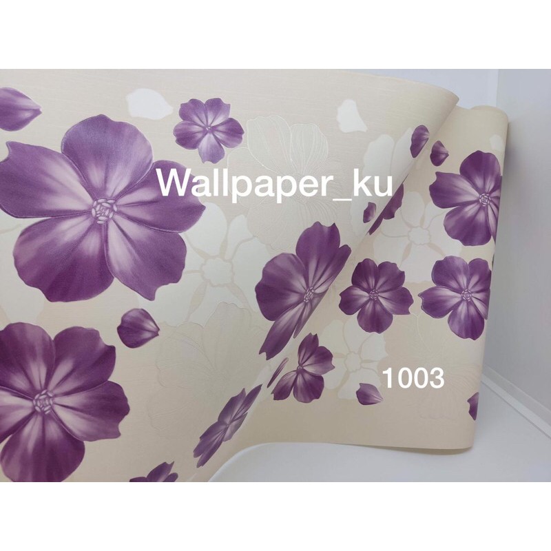 Wallpaper Dinding Motif Bunga Ungu DV1003