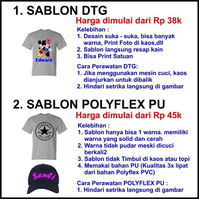 Kaos Custom Murah - Baju Custom Warna Dewasa - Kaos Printing Dtg - Hitam
