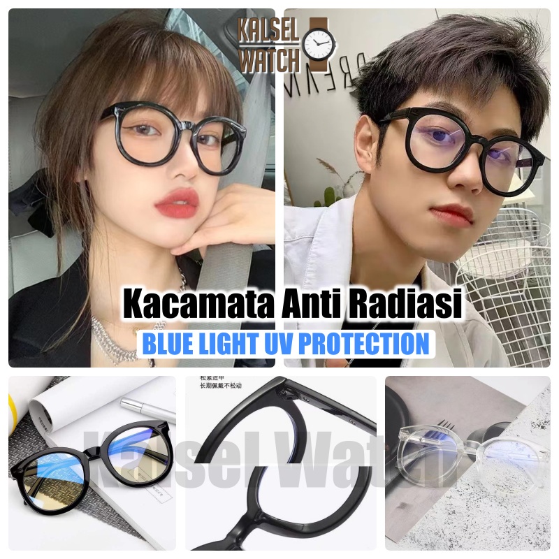 Kacamata Hp &amp; Komputer Anti Radiasi Frame Lensa Blue Ray Light Kaca mata Pria Wanita Kcamata Bulat Lonjong Transparan Viral Tiktok Artis Selebgram Artis KCP7