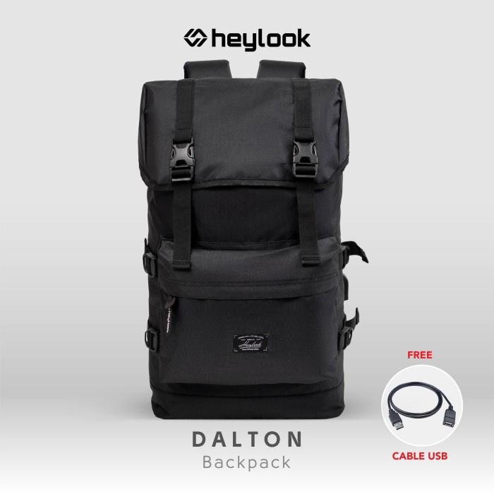 [COD] TAS RANSEL PRIA WANITA BACKPACK DALTON TAS RANSEL LAPTOP KULIAH - DALTON BLACK