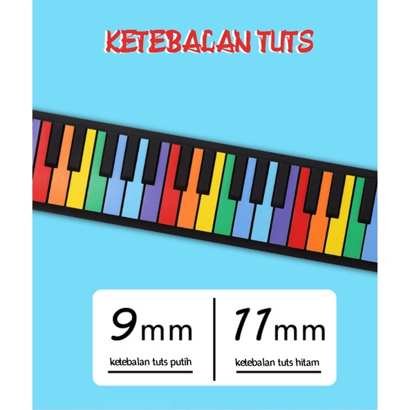 Piano Roll Portable bisa dilipat  gampang dibawah baterai cas