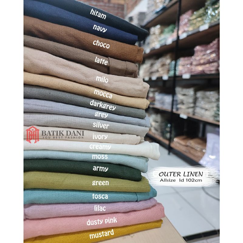 Claryn Outer Linen - Kemeja Linen - Atasan Wanita | Kardingan Saku 2278