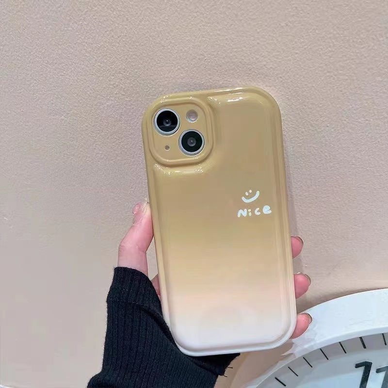 Soft Case Silikon Desain Smiley Face Warna Hijau Matcha Untuk iphone 12 13 11 Pro Max X Xs Max Xr