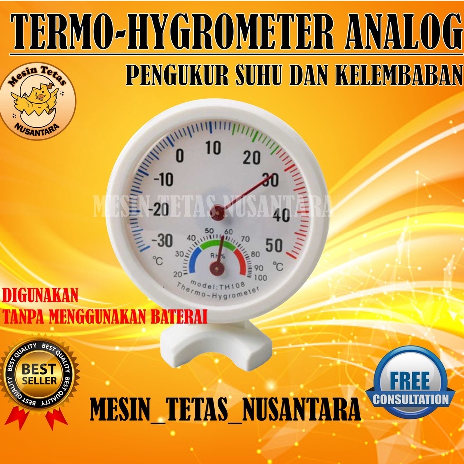 Termometer Hygrometer Analog Pengukur Suhu dan Kelembaban