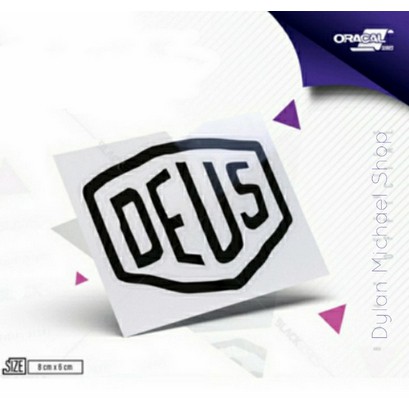 Stiker Logo Deus Ex Machina Cutting Sticker Mobil Motor 8 cm