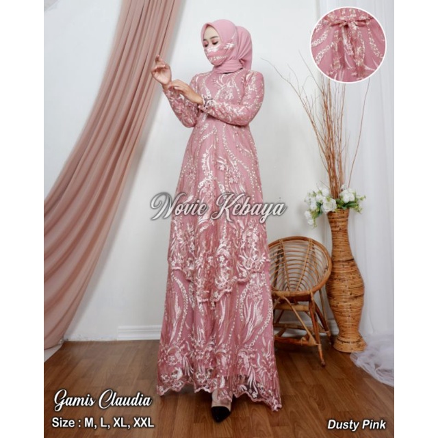 GAMIS CLAUDIA PREMIUM/ GAMIA LAMARAN TERBARU/ GAMIS MODERN/GAMIS TINGKAT KARTIKA/GAMIS KEBAYA PESTA 