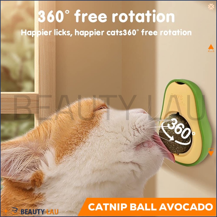 CATNIP KUCING BALL AVOCADO ALPUKAT CATMINT BOLA CATNIP BALL TEMPEL PUTAR MAENAN MAINAN UNTUK KUCING