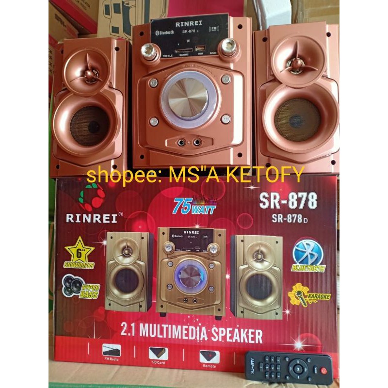 Speaker Rinrei SR 878 D speaker aktif subwoofer bass booster  bluetooth