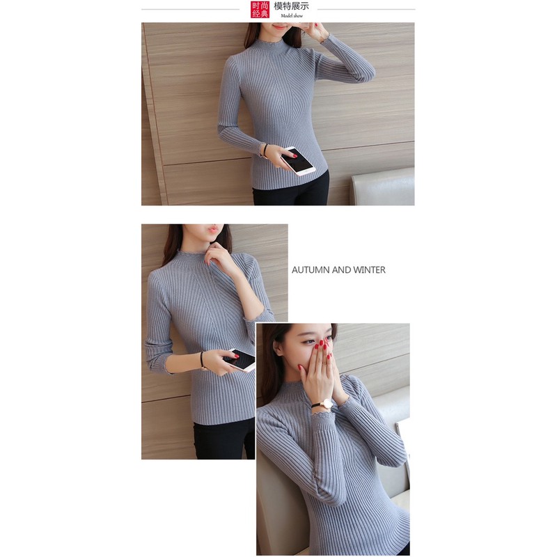 Woman Knit Sweater Top Import Premium ( Atasan Blus rajut wanita kerah biasa )