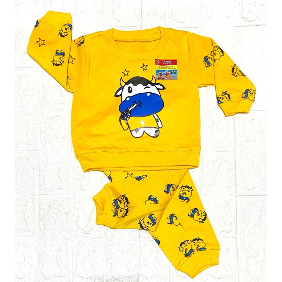 sweater anak lucu murah motif cow animal 2-18 bulan (RG058)