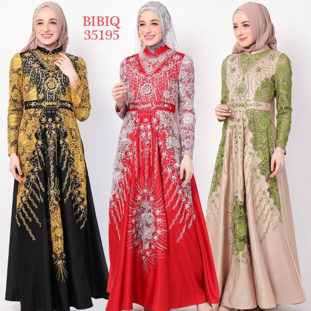 Baju Gamis Maxi Dress Gaun Pesta Muslim Bibiq 35195