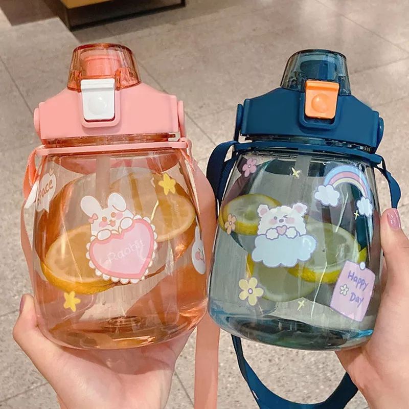 Jual Botol Minum Lucu Bpa Free Dengan Sedotan Stiker Ml Botol Minum Korean Aesthetic