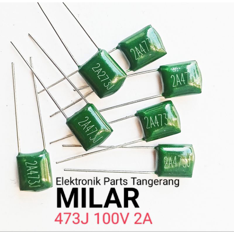 KAPASITOR MILAR 473J 100V 2A 47k 47n 0.047uf CAPACITOR MILAR 473J 100V 2A MILAR 473K 100V KAPASITOR 