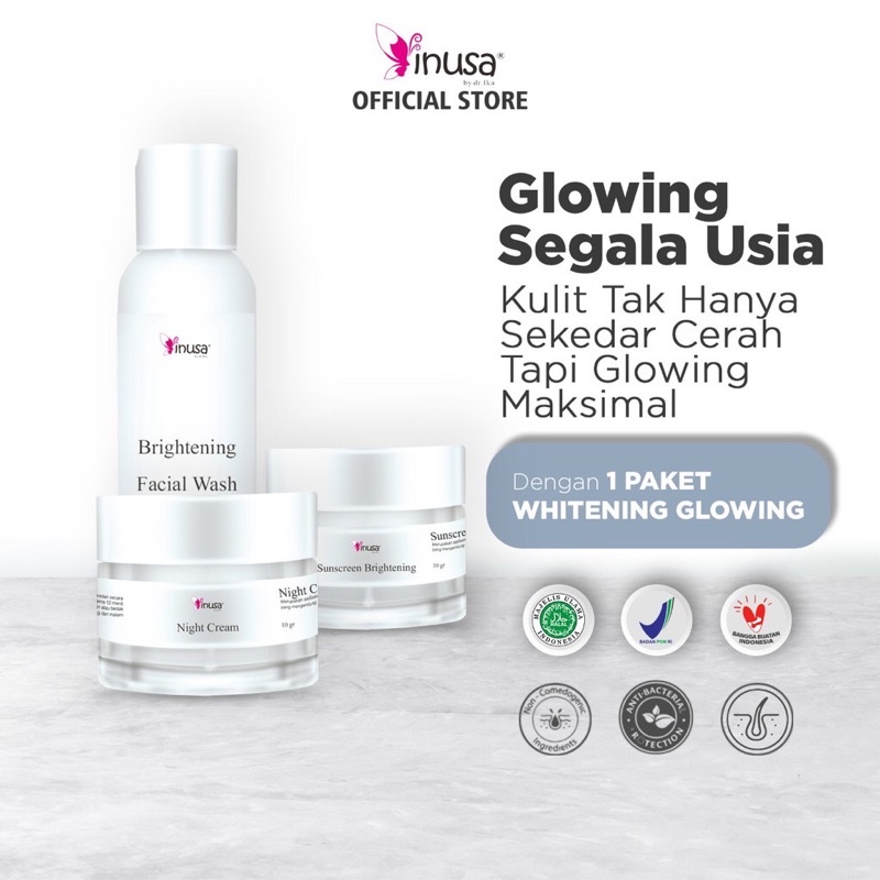 paket glowing inusa / pencerah wajah / flek hitam memudar