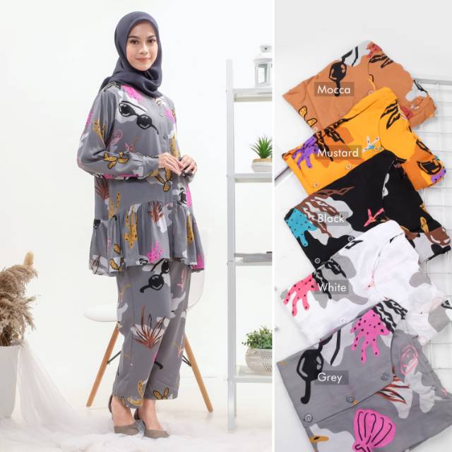 Karina Piama Set, DRESS MUSLIM, baju wanita, baju gamis, dress, gamis, Baju gamis, fashion wanita